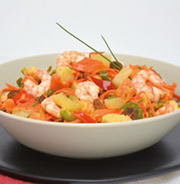 Salade de crevettes au chutney